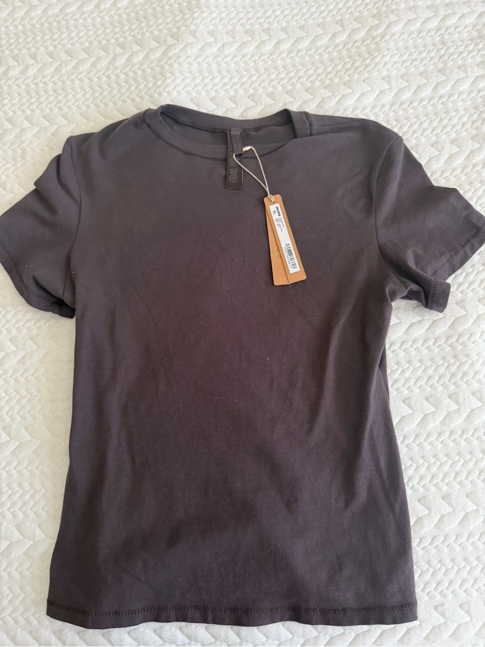 SKIMS Black Short Sleeve Crewneck Tee